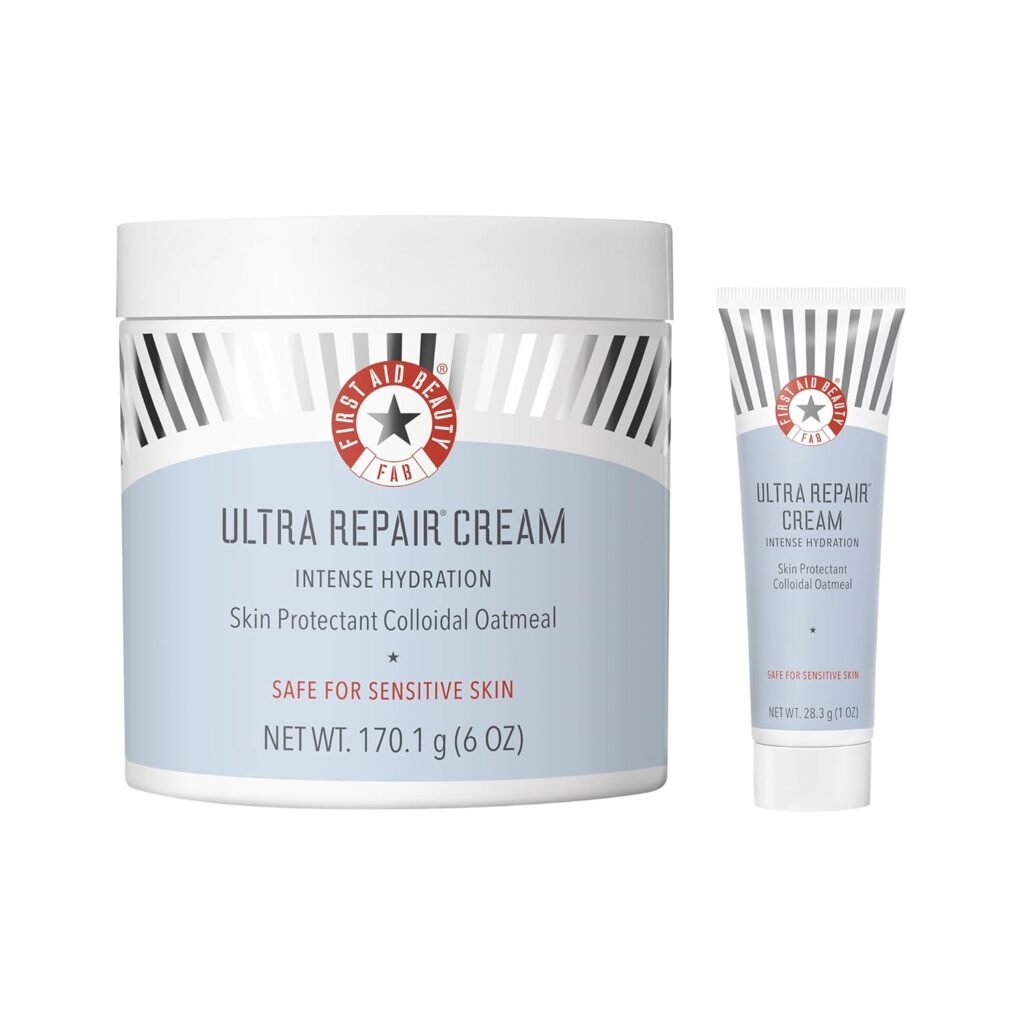 First Aid Beauty – Ultra Repair Cream, Intense Hydration Whipped Colloidal Oatmeal, Clinically Proven to Strengthen Skin Barrier in 7 Days & Helps Relieve Eczema, Luxury Moisturizer, 6 oz + Bonus, 2ct